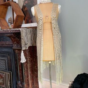 70’s Altar’d State crochet gypsy boho fringe vest